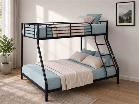 تخت دو طبقه یک نفره و دو نفره متصل فلزی S2500